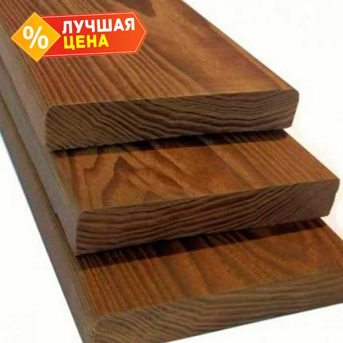 Строганная доска 20x120x5000 мм А термо-лиственница Коричневый